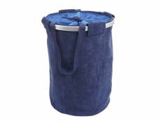 Bac à linge hwc-c34, sac à linge avec cordon de serrage, poignée 55x39cm 65l ~ bleu