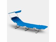Bain de soleil pliant transat chaise longue pare-soleil verona lux Beach and Garden Design