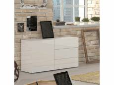 Buffet salon cuisine armoire 3 tiroirs blanc brillant metis three AHD Amazing Home Design