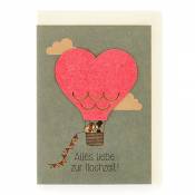 Carte de mariage «Montgolfière» – Carton Kraft