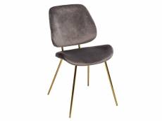 Chaise velours pied gold slow gris
