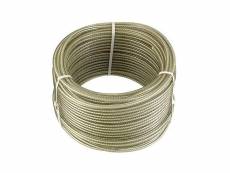 Connex dy2701391 câble d'acier avec âme en fibres textiles et gaine en plastique galvanisé 30 m x 4 mm DY2701391