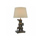 Dar Lighting - Lampe de table Alina Bronze antique 1 ampoule 46cm - Bronze
