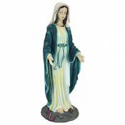 Design Toscano Vierge Marie, Sainte Mère de l'Immaculée Conception Statue Religieuse de Jardin, 58.5 cm, polyrésine, palette complète de couleur