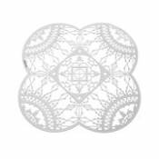 Dessous de verre Petal Italic Lace / 10 x 10 cm - Lot de 4 - Driade blanc en métal