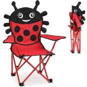 Deuba 2X Chaises Pliables pour Enfant Motif Coccinelle Couleur Rouge/Noir Intérieur Extérieur Jardin Camping Plage