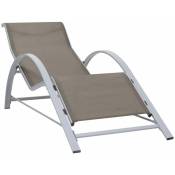 Doc&et² - Chaise longue Textilène et aluminium Taupe