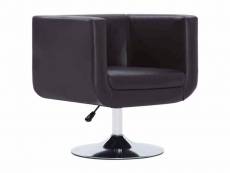 Fauteuil chaise siège lounge design club sofa salon pivotant marron synthétique helloshop26 1102242par3
