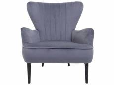 Fauteuil lounge hwc-k37, fauteuil cocktail fauteuil rembourré, velours ~ gris