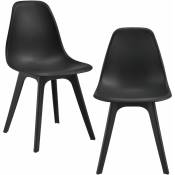Helloshop26 - Set de 2 chaises de cuisine salle à manger plastique 83 cm noir - Noir
