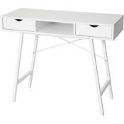 HHG - Table console 162, table de rangement table d'appoint, structure 3D 100x40cm blanc - white