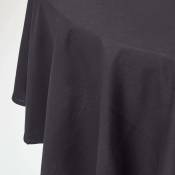 Homescapes - Nappe de table ronde en coton unie Noir