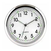 Horloge de Voiture Clip d'aération de Voiture Tableau de Bord Ornement (White)