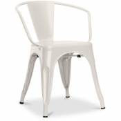 Industrial Style - Chaise de salle à manger avec accoudoir Stylix design industriel en Métal - Nouvelle édition Crème - Acier - Crème