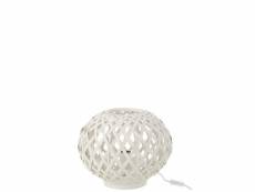 Lampe de table bambou blanc - l 35 x l 35 x h 27,5 cm