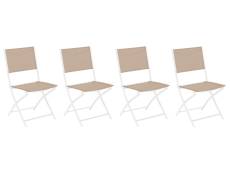 Lot de 4 chaises de jardin pliante métal Modula Blanc