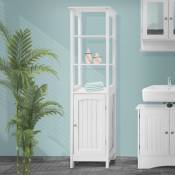 Ml-design - Armoire de rangement salle de bain meuble étagère haut en mdf blanc 40x160x32 cm