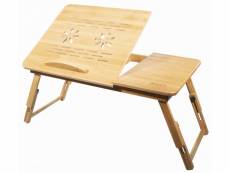 Mostol - table pour ordinateur portable style moderne chambre - 67x51x34.5 cm - 2 plateaux - beige