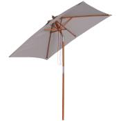 Outsunny Parasol rectangulaire inclinable bois polyester