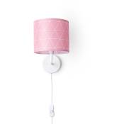 Paco Home - Applique Abat-Jour Tissu Lampe à Poser Lampe De Chevet E14 Vintage Rétro Ronde Lampe murale - Blanc, Design 11 (Ø18 cm)