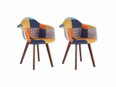 Paris prix - lot de 2 fauteuils patchwork "rétro" 85cm multicolore