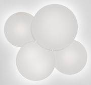Plafonnier Puck Quadruple / 60 x 53 cm - Vibia blanc en verre