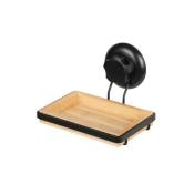 Porte savon ou éponge à ventouse bambou noir mat - Compactor