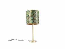 Qazqa led lampes de table simplo - imprimé plumes de paon - art deco - d 250mm