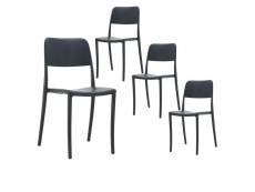 Ramona - lot de 4 chaises noirs intérieur ou extérieur
