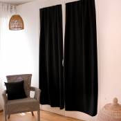Rideau de porte occultant - Noir - 90 x 210 cm