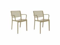 Set 2 chaises lama - resol - beige - fibre de verre, polypropylène 570x540x800mm
