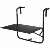 Spetebo - Table de balcon métal 60x43 cm - ambiance - couleur : noir