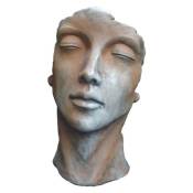 Statue visage femme extérieur petit format - Rouille