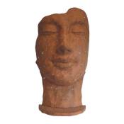 Statue visage métal mosaïque 108 cm - Brun - Brun