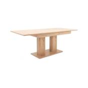 Table a manger extensible - Decor chene artisan - L140/220 x P 90 x H 80 cm - Marron