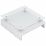 Table basse avec dessus de table en verre Blanc vidaXL