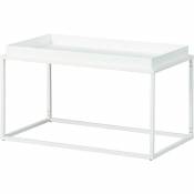 Table basse design en métal 80x45x45 cm blanc - Salone