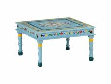 Table basse style moderne - table d'appoint turquoise bois de manguier massif peint à la main meuble pro frco84591