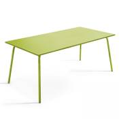 Table de jardin rectangulaire en métal vert