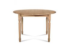 Table extensible ronde bois D105 cm + 1 allonge et Pieds tournés