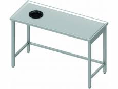Table inox professionnelle - vide ordure à gauche - 800 mm - stalgast - - inox1200x800 x800xmm
