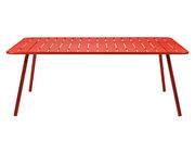 Table rectangulaire Luxembourg / 8 personnes - 207 x 100 cm - Aluminium - Fermob rouge en métal