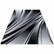 Tapis courbe moderne pour salon rectangle Jursic Noir 120x170 - Noir