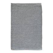 Tapis de salle de bain 40 x 60 cm en coton gris - peppo