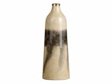 Vase verre gris crème 15 x 15 x 39 cm
