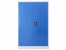 Vidaxl armoire de bureau métal 90 x 40 x 140 cm gris et bleu 245977