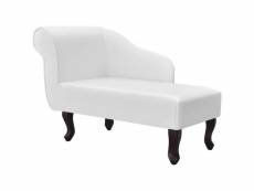 Vidaxl chaise longue cuir synthétique blanc 242405