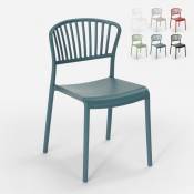 Ahd Amazing Home Design Chaise design moderne en polypropylène pour cuisine extérieure bar restaurant Vivienne, Couleur: Bleu