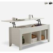 Ahd Amazing Home Design - Table basse relevable de salon moderne coffre de rangement Toppee Couleur: Blanc