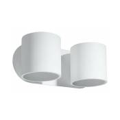 Applique Murale Cylindre 2 Spots de Lumière pour Ampoule G9 - Blanc Silumen Blanc